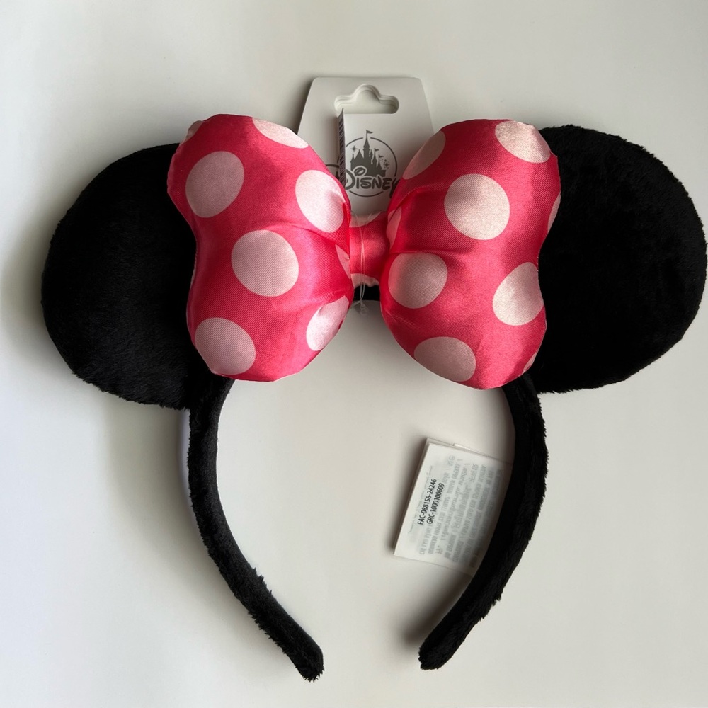 Pink Classic Minnie Mouse Polka Dot Ear Headband for Adults